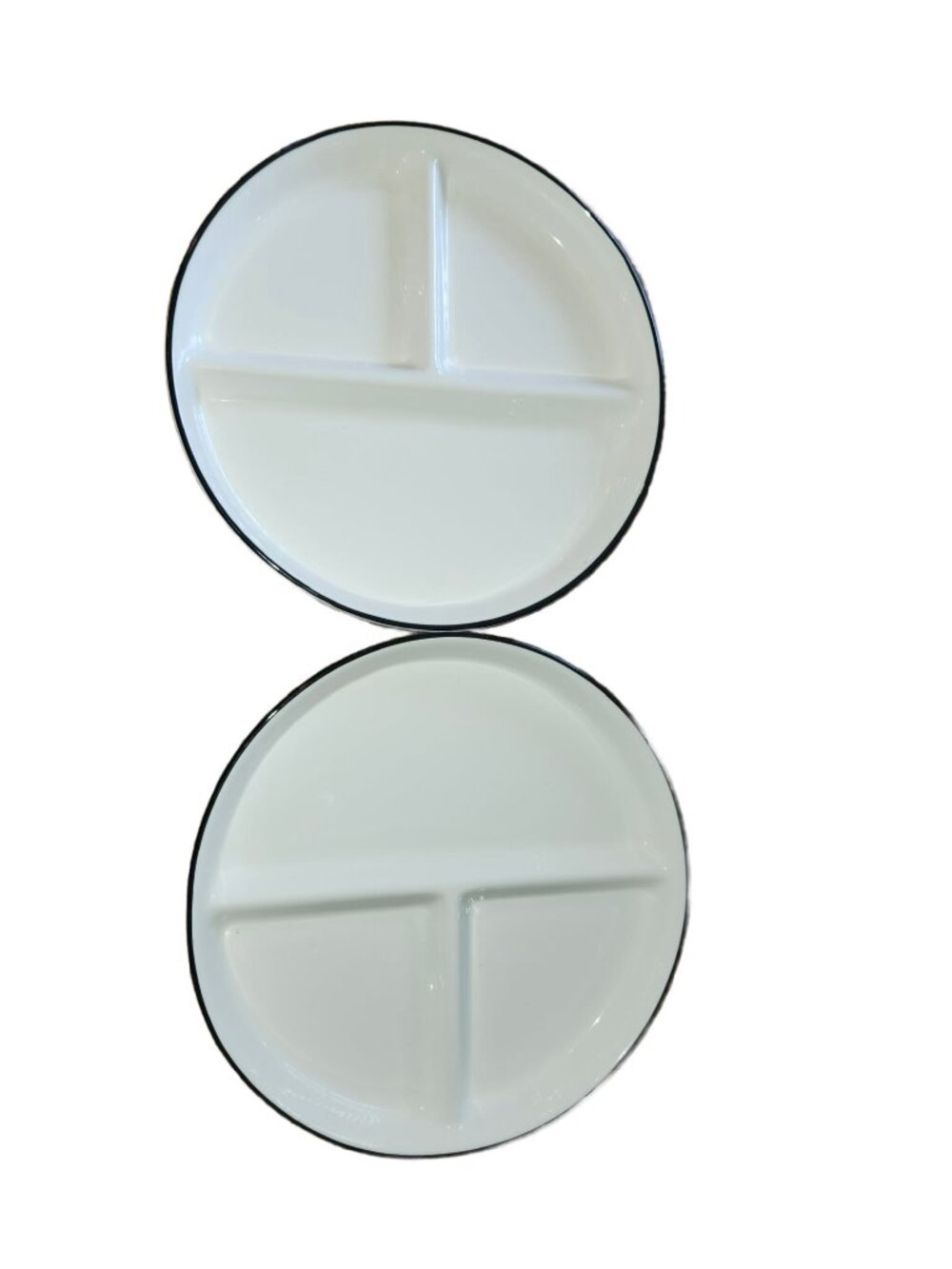 Divided Plates, Ceramic Portion Control Plate, Low Carb, Set of 2